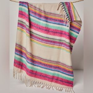 Free People Colorful Skye Striped Blanket/Throw - NWOT